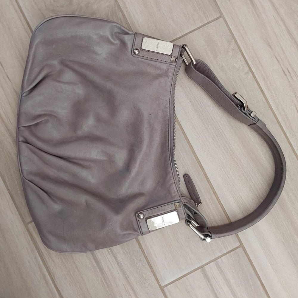 Tosca Blu Gray Leather Hobo Shoulder Handbag.  Size 8x15x3